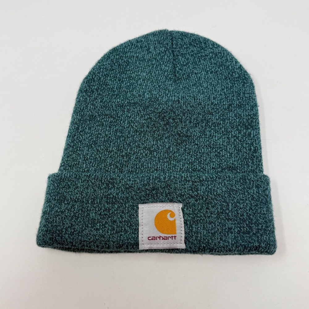 Carhartt‎ A18 H32 Teal Heather Watch Hat Beanie Knit Cuff Logo Cap Unisex OSFA